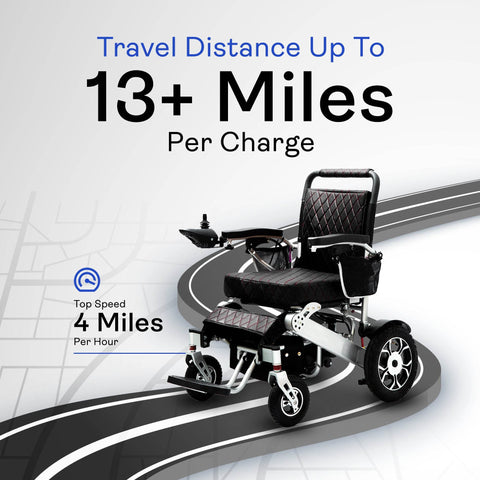 Alton Mobility Folding Electric Wheelchair - Heavy Duty WOLF (Black)