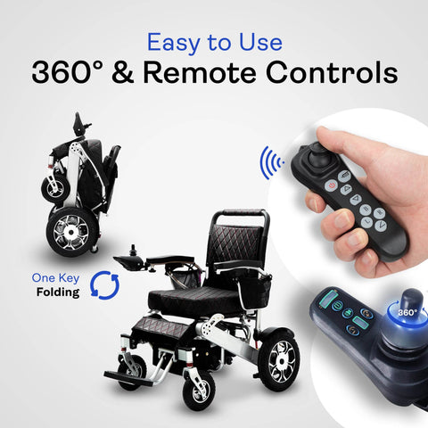 Alton Mobility Folding Electric Wheelchair - Heavy Duty WOLF (Black)