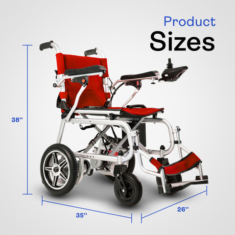 Alton Mobility ARTEMIS PRO-Lightweight Foldable Electric Wheelchair 500W 12 miles (Red)