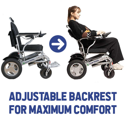Pars Reclining Lightweight Folding Electric Wheelchair 400lbs Max Load -500W- 18Miles