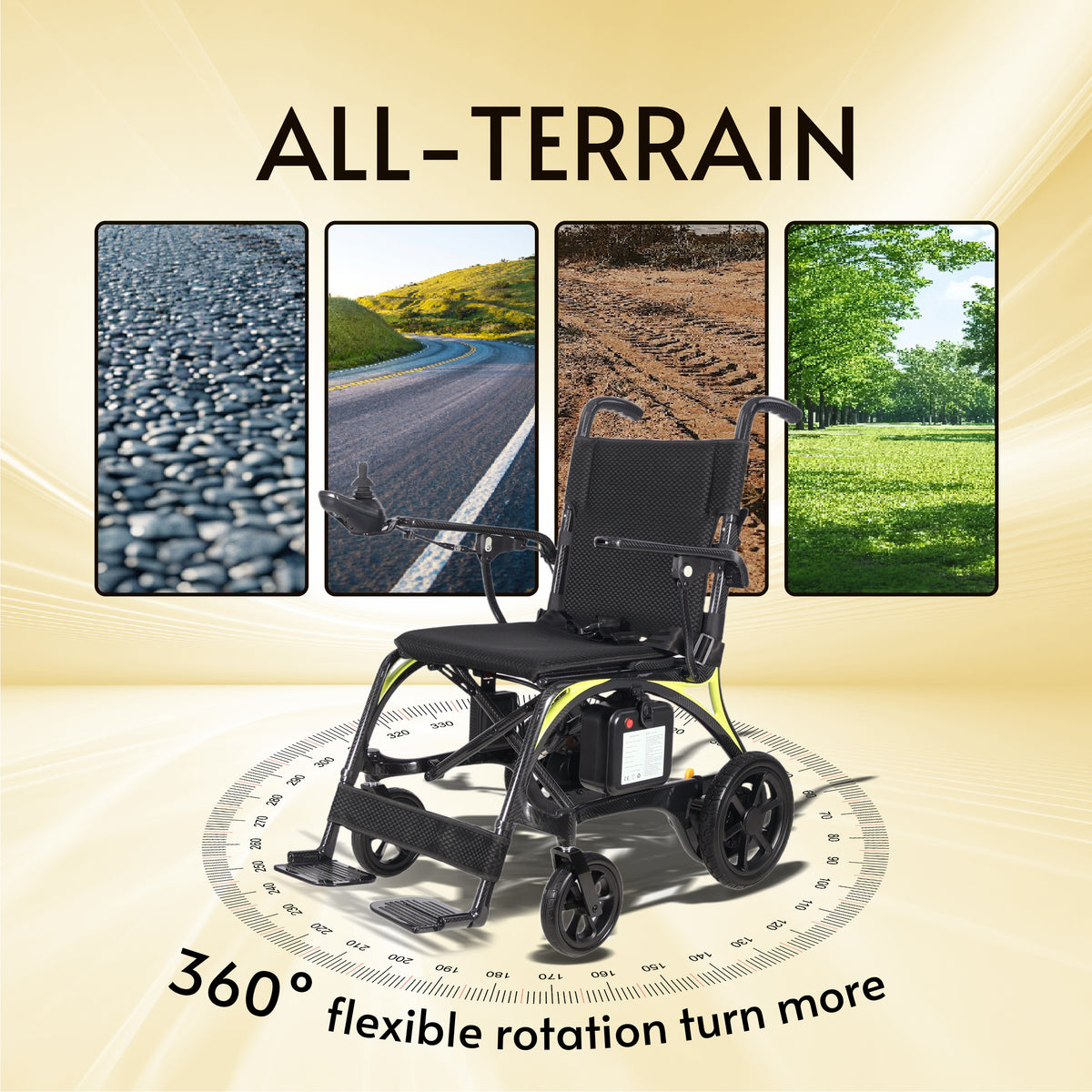 Alton Mobility LEOPARD Carbon Fiber Folding Power Wheelchair – 500W Brushless
