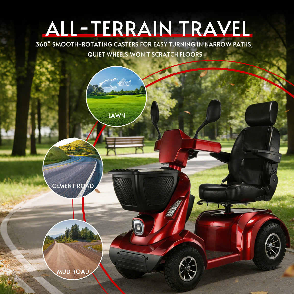 Alton Mobility NINA All-Terrain Mobility Scooter – 800W, 25-Mile Range