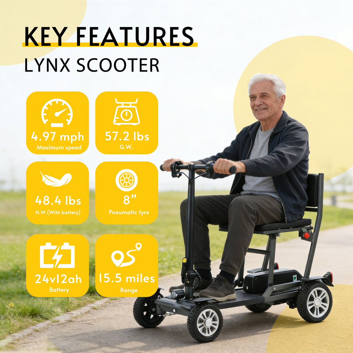 Alton Mobility LYNX Folding Mobility Scooter – 48 lb