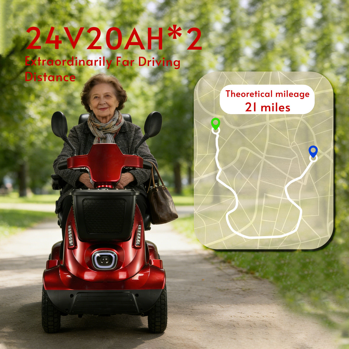 Alton Mobility NINA All-Terrain Mobility Scooter – 800W, 25-Mile Range