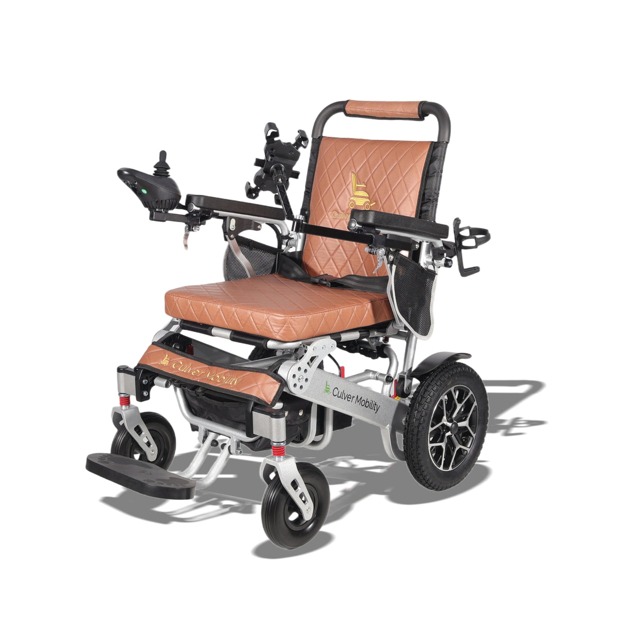 Alton Mobility WOLF Heavy-Duty Folding Power Wheelchair (Brown) – 25-Mile Range
