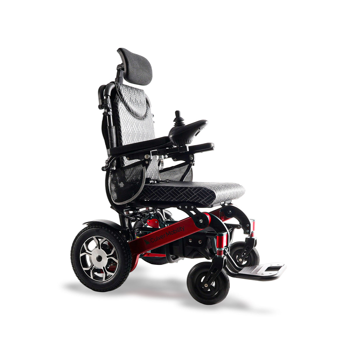 Alton Mobility SHAWK Reclining Folding Power Wheelchair (Red) – Remote Control
