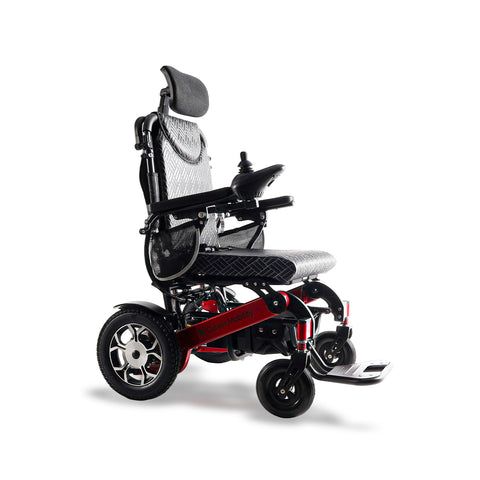 SHAWK Reclining Folding Electric Wheelchair - 330 lbs (Red)