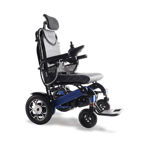 SHAWK Reclining Folding Electric Wheelchair - 330 lbs (Blue)