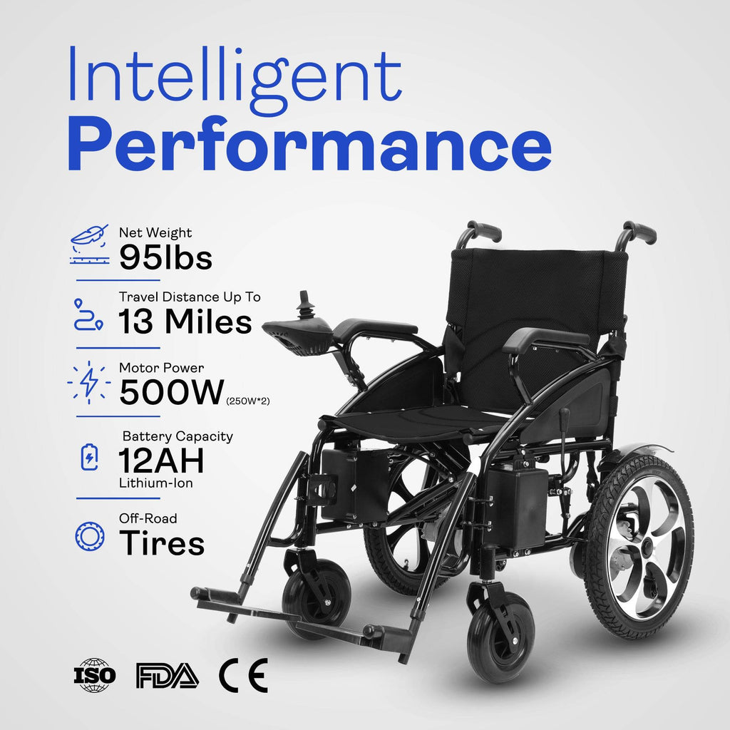 Alton Mobility ARTEMIS Folding Power Wheelchair (Black) – 13-Mile Range