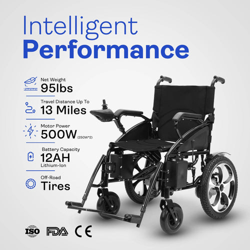 Alton Mobility ARTEMIS Folding Power Wheelchair (Black) – 13-Mile Range