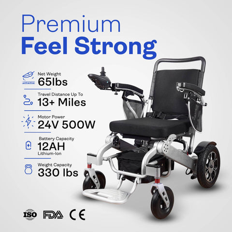 Alton Mobility Folding Lightweight Electric Wheelchair WOLF (Gray)