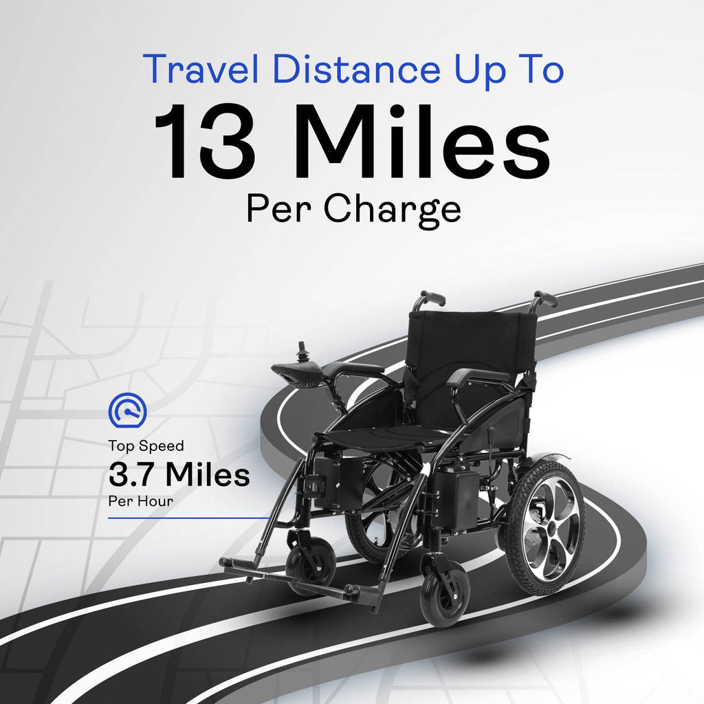Alton Mobility ARTEMIS Folding Power Wheelchair (Black) – 13-Mile Range
