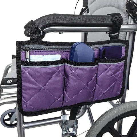 Wheelchair Armrest Organizer Bag-Black