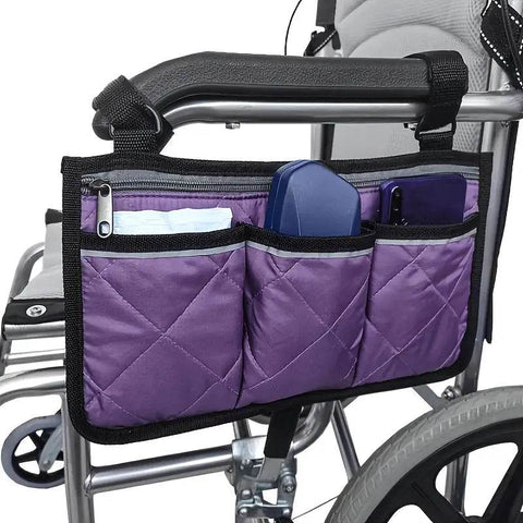 Alton Mobility Black Wheelchair Armrest Organizer Bag for All Models