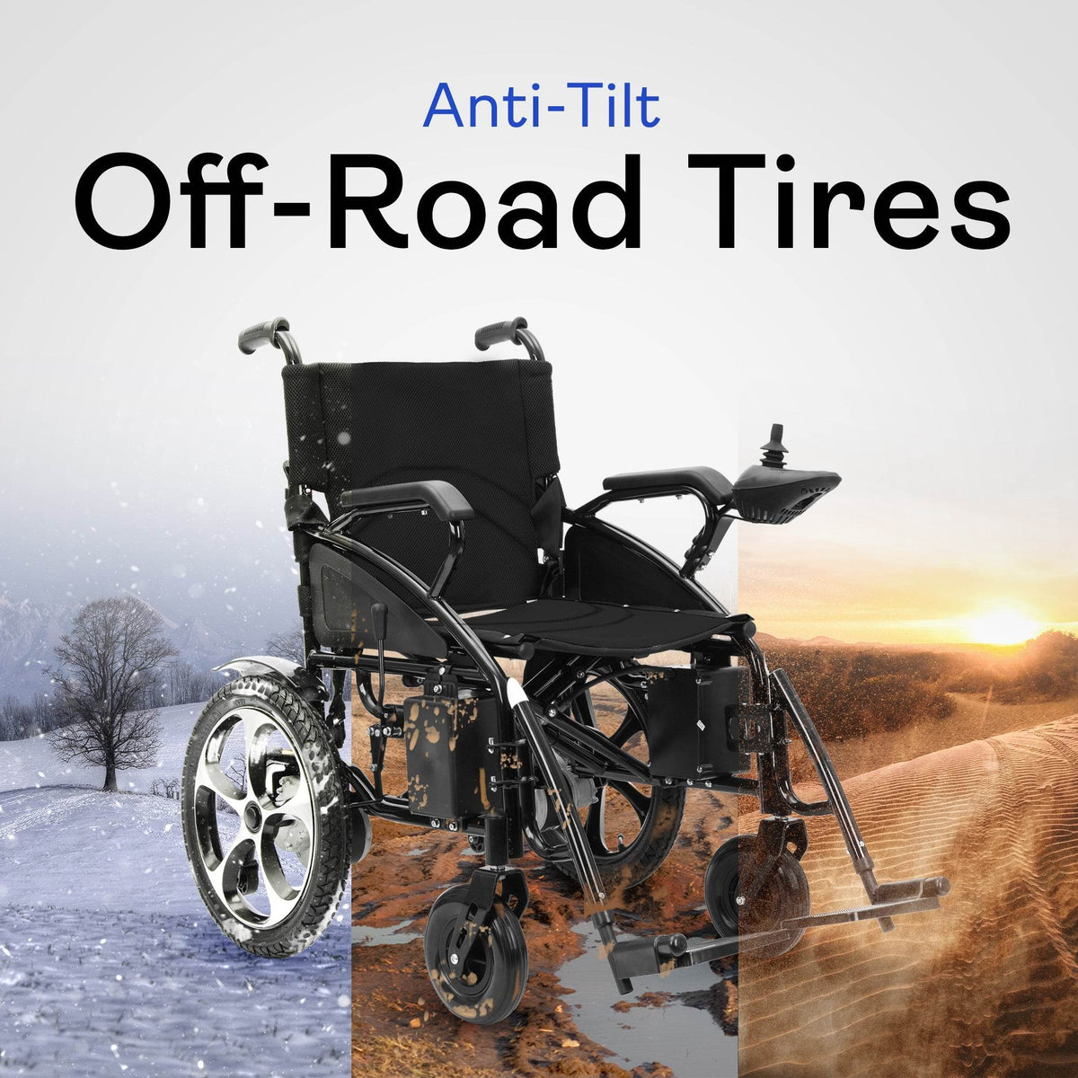 Alton Mobility ARTEMIS Folding Power Wheelchair (Black) – 13-Mile Range