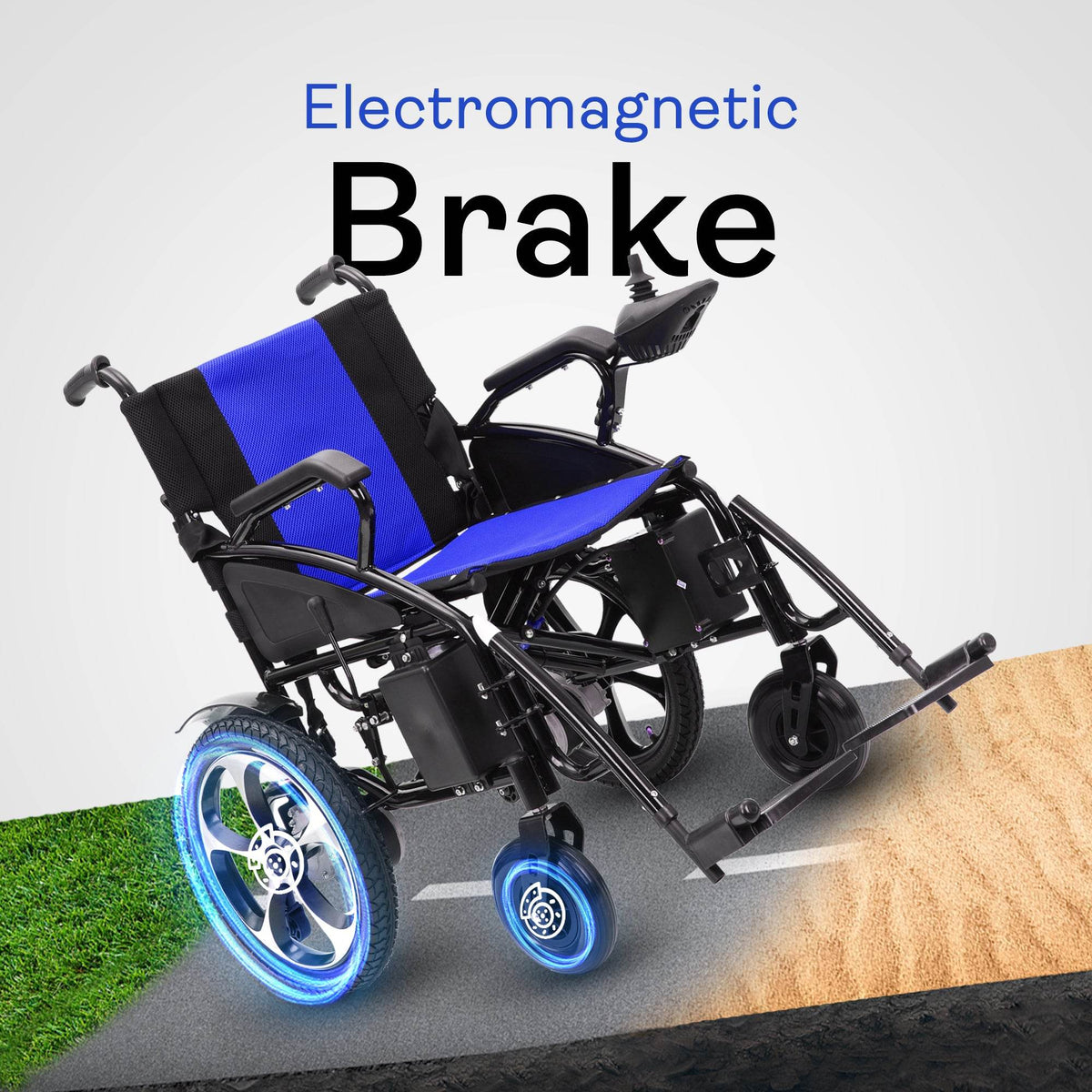 Alton Mobility ARTEMIS Folding Power Wheelchair (Blue) – 13-Mile Range