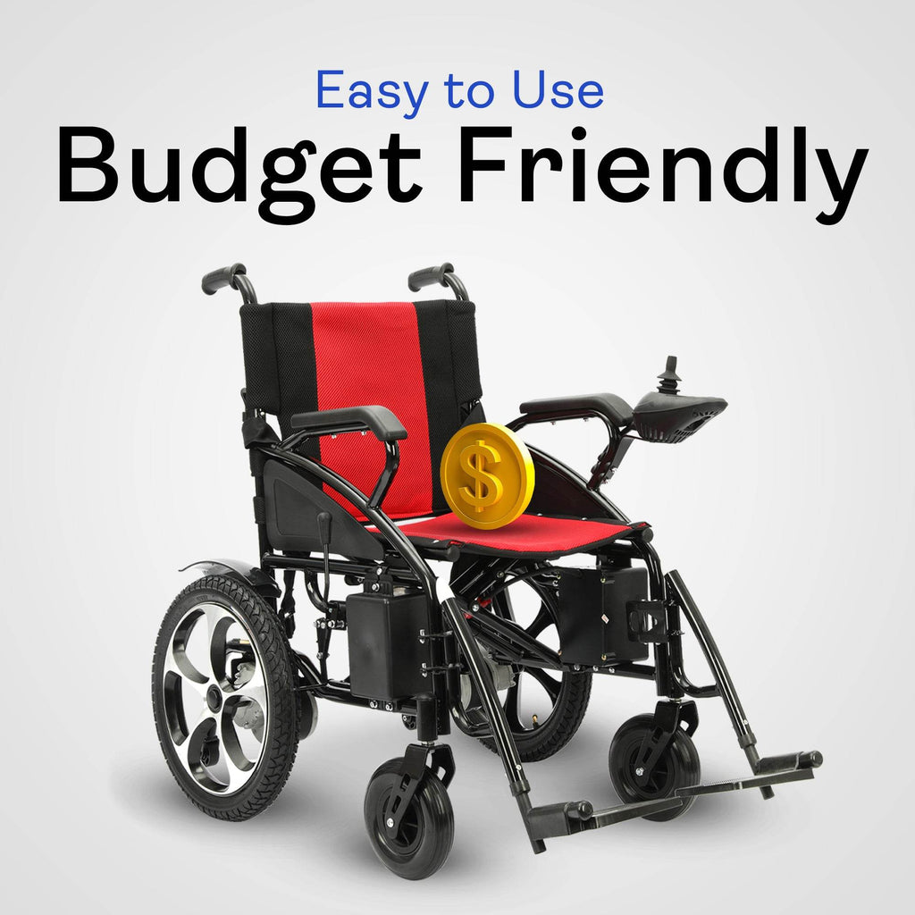 Alton Mobility ARTEMIS Folding Power Wheelchair (Red) – 13-Mile Range