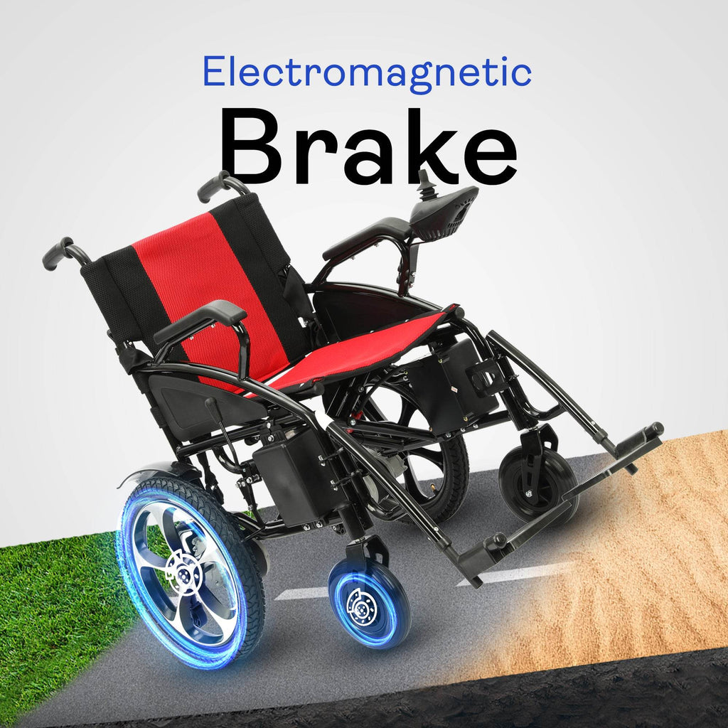 Alton Mobility ARTEMIS Folding Power Wheelchair (Red) – 13-Mile Range