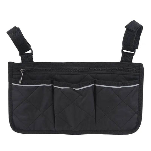 Wheelchair Armrest Organizer Bag-Black