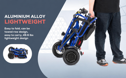 COUGAR - Foldable 3 Wheel Electric Mobility Scooter - Blue