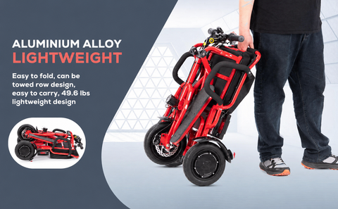 COUGAR - Foldable 3 Wheel Electric Mobility Scooter - Red