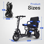Alton Mobility COUGAR 3-Wheel Folding Mobility Scooter (Black) – 25-Mile Range